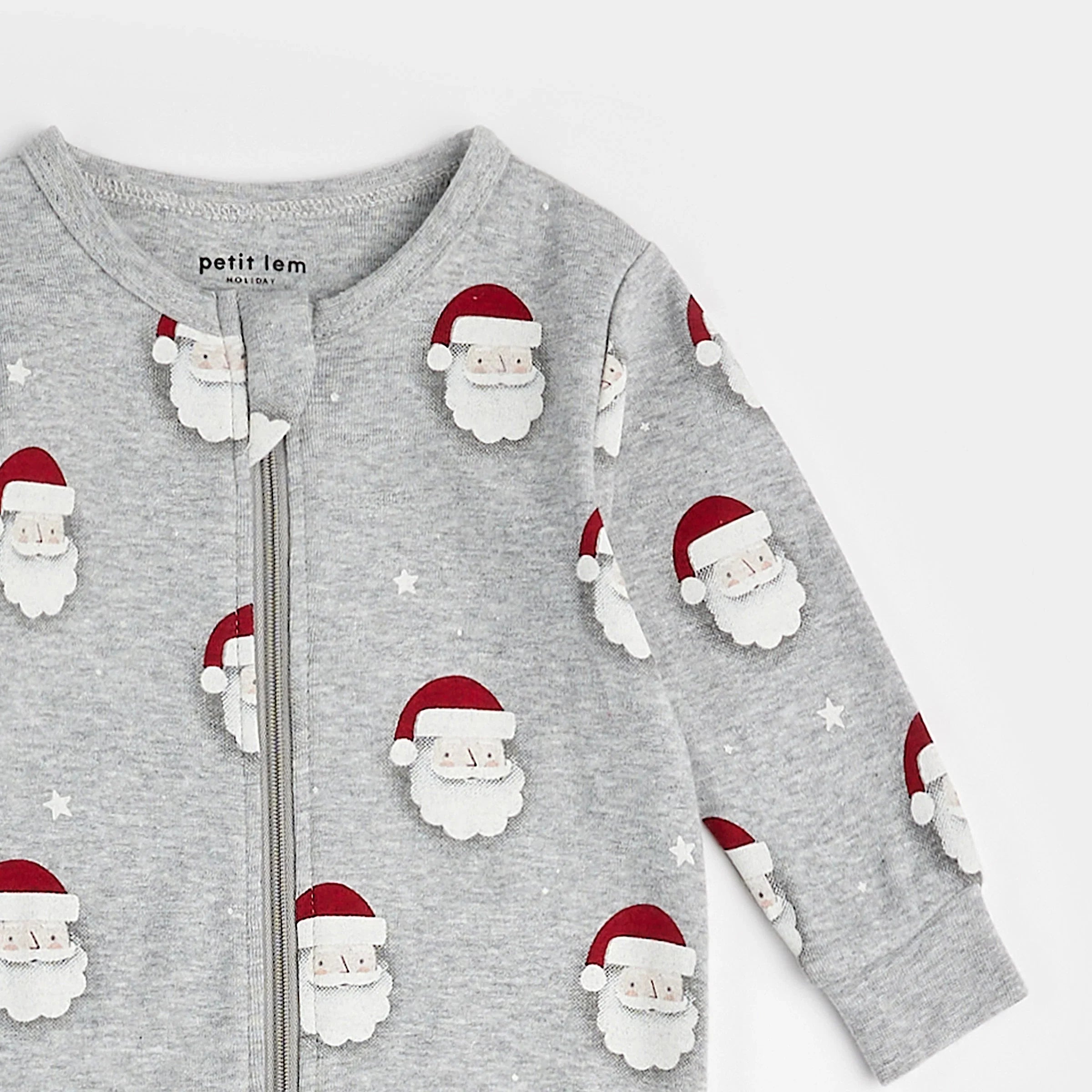 Petit lem - Dormeuse gris chiné à imprimé «Père Noël» (9 mois)